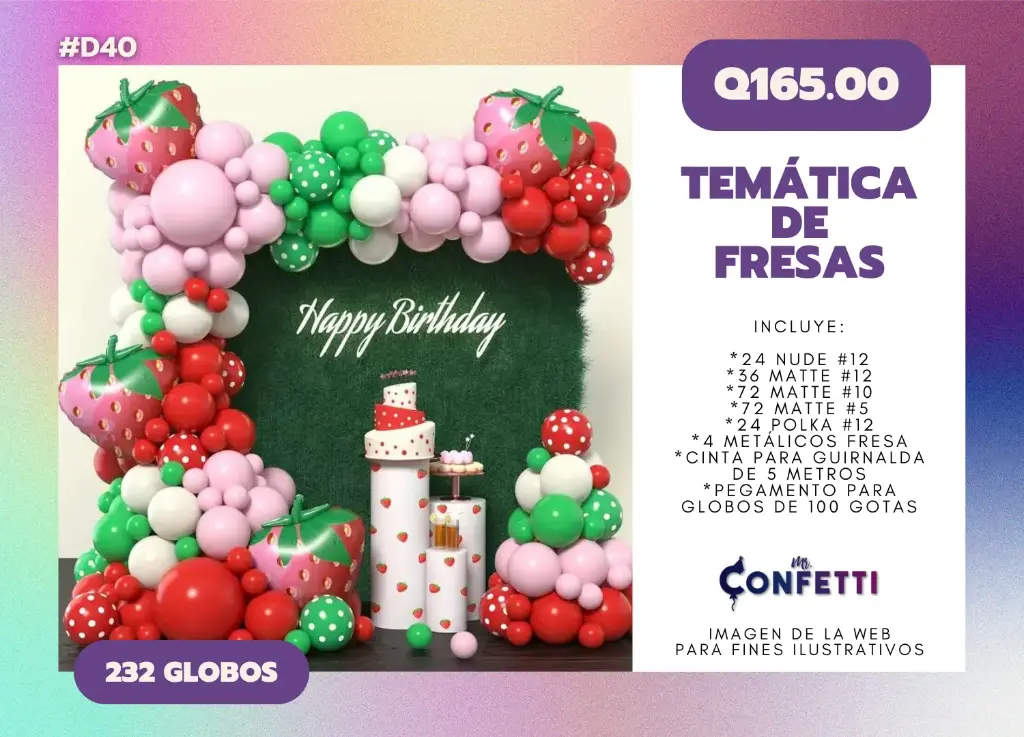 Set de Guirnalda Fresas #D40