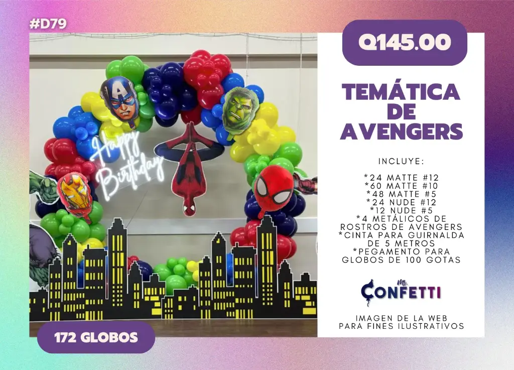 Set de Guirnalda Avengers #D79