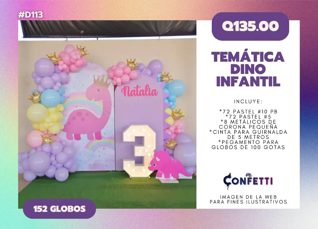Set de Guirnalda Dino Infantil #D113