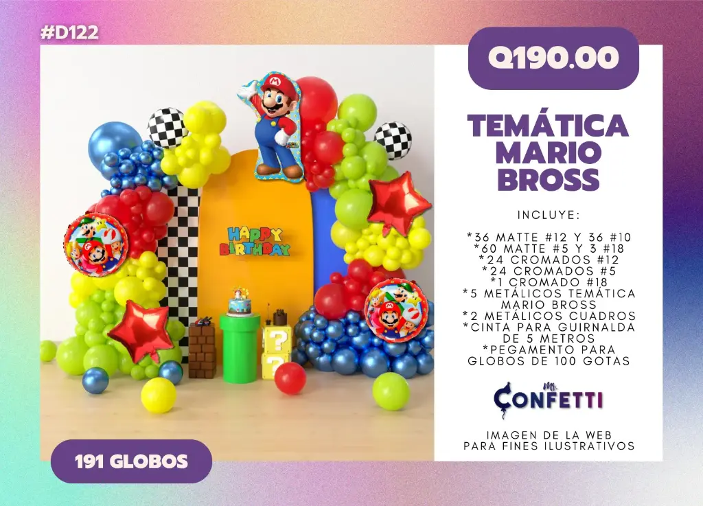 Set de Guirnalda Mario Bross #D122