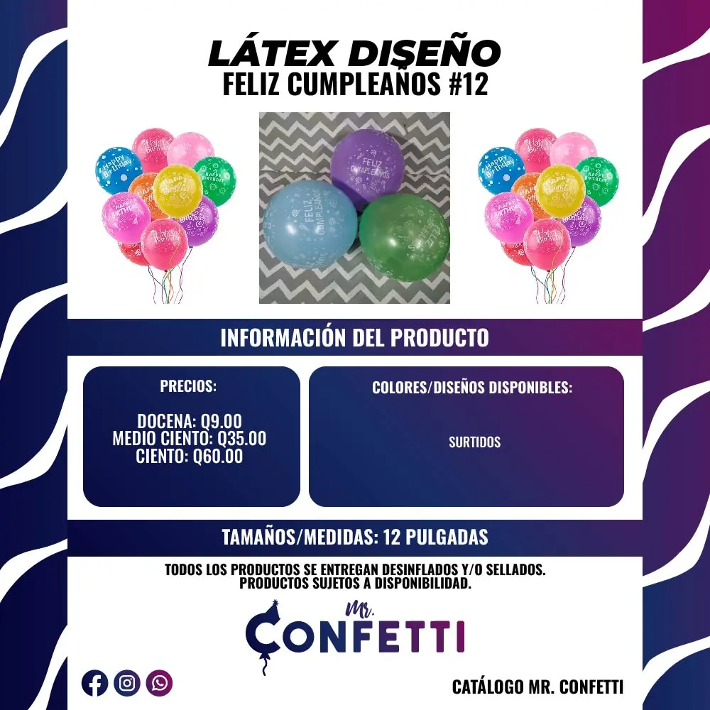 Látex #12 Feliz Cumpleaños