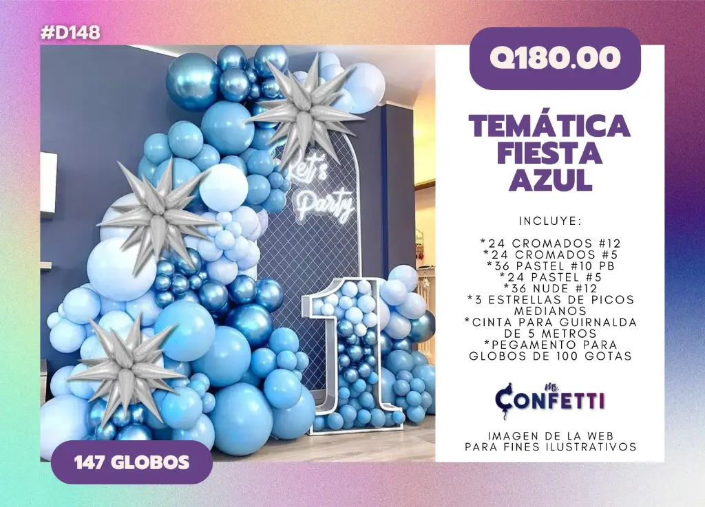 Set de Guirnalda Fiesta Azul #D148