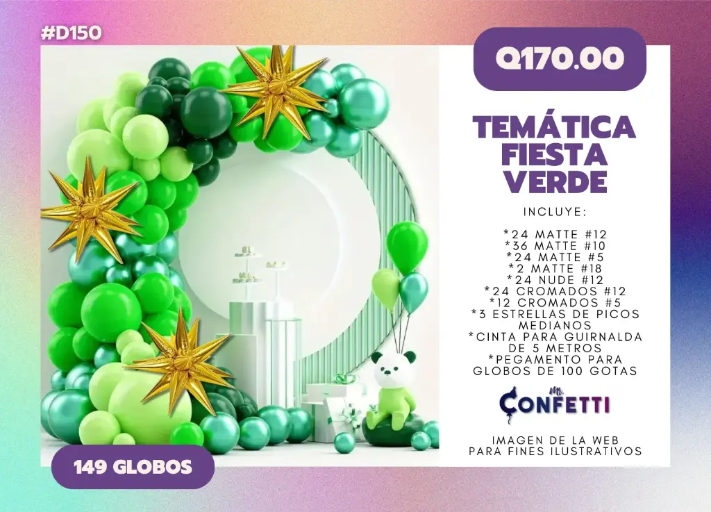 Set de Guirnalda Fiesta Verde #D150