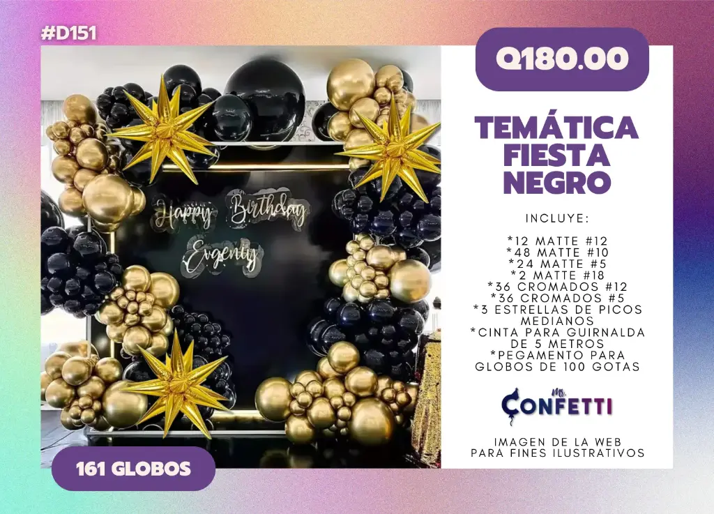 Set de Guirnalda Fiesta Negro #D151