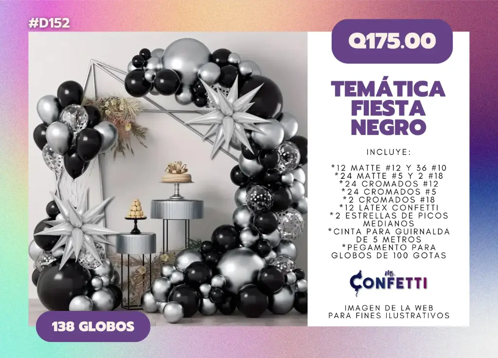Set de Guirnalda Fiesta Negro #D152