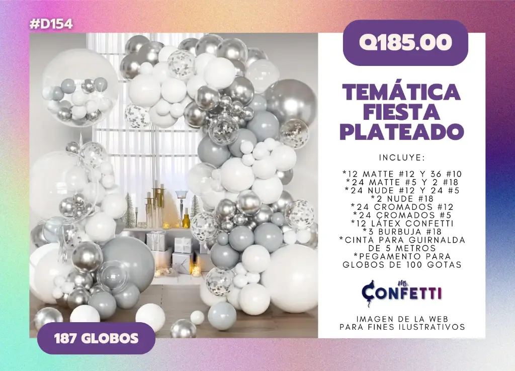 Set de Guirnalda Fiesta Plateada #D154