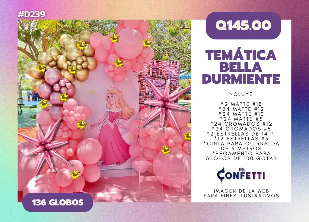 Set de Guirnalda Bella Durmiente Princesa Aurora #D239