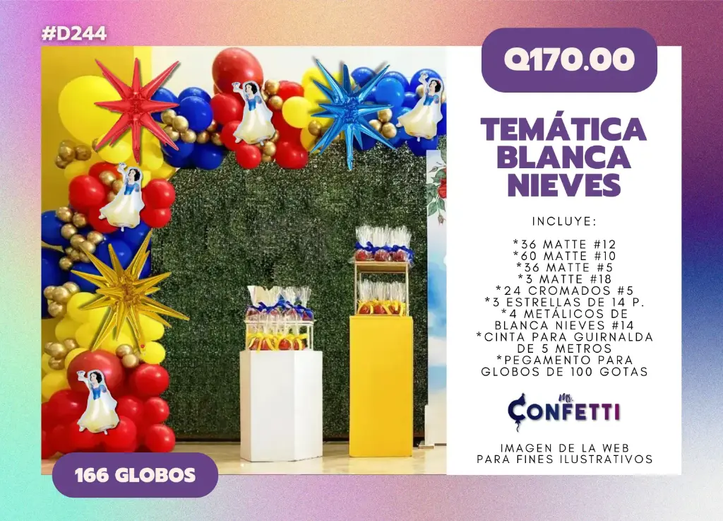 Set de Guirnalda Princesa Blanca Nieves #D244