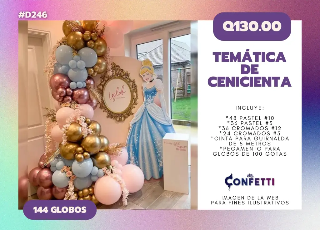 Set de Guirnalda Princesa Cenicienta #D246