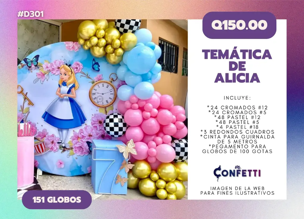 Set de Guirnalda Alicia en el País de las Maravillas #D301