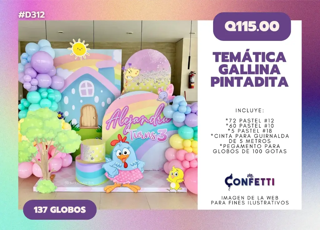 Set de Guirnalda La Gallina Pintadita #D312