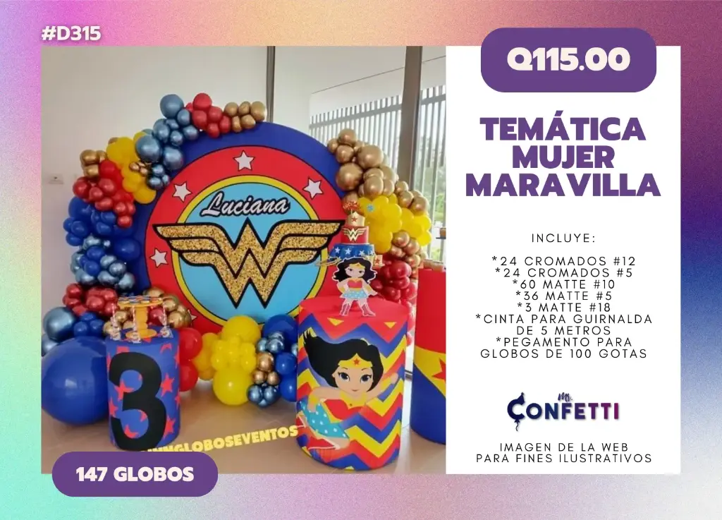 Set de Guirnalda La Mujer Maravilla #D315