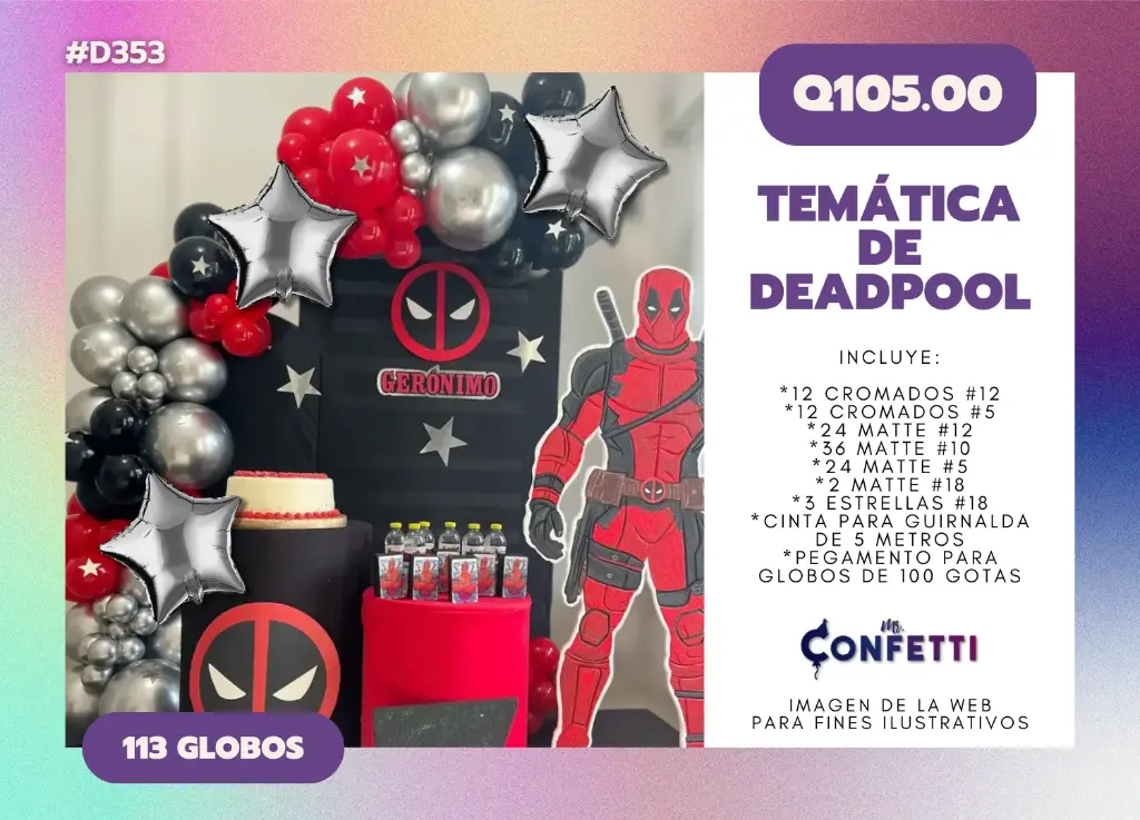 Set de Guirnalda Deadpool #D353