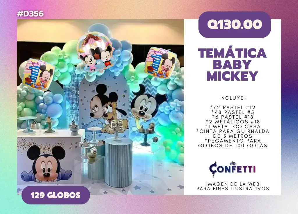 Set de Guirnalda Baby Mickey Mouse #D356