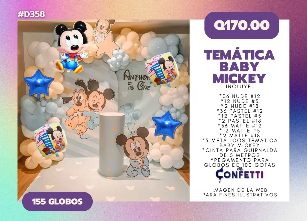 Set de Guirnalda Baby Mickey Mouse #D358