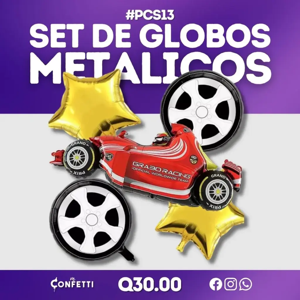 Set de 5 PCS Carro de Carreras Rojo #PCS13