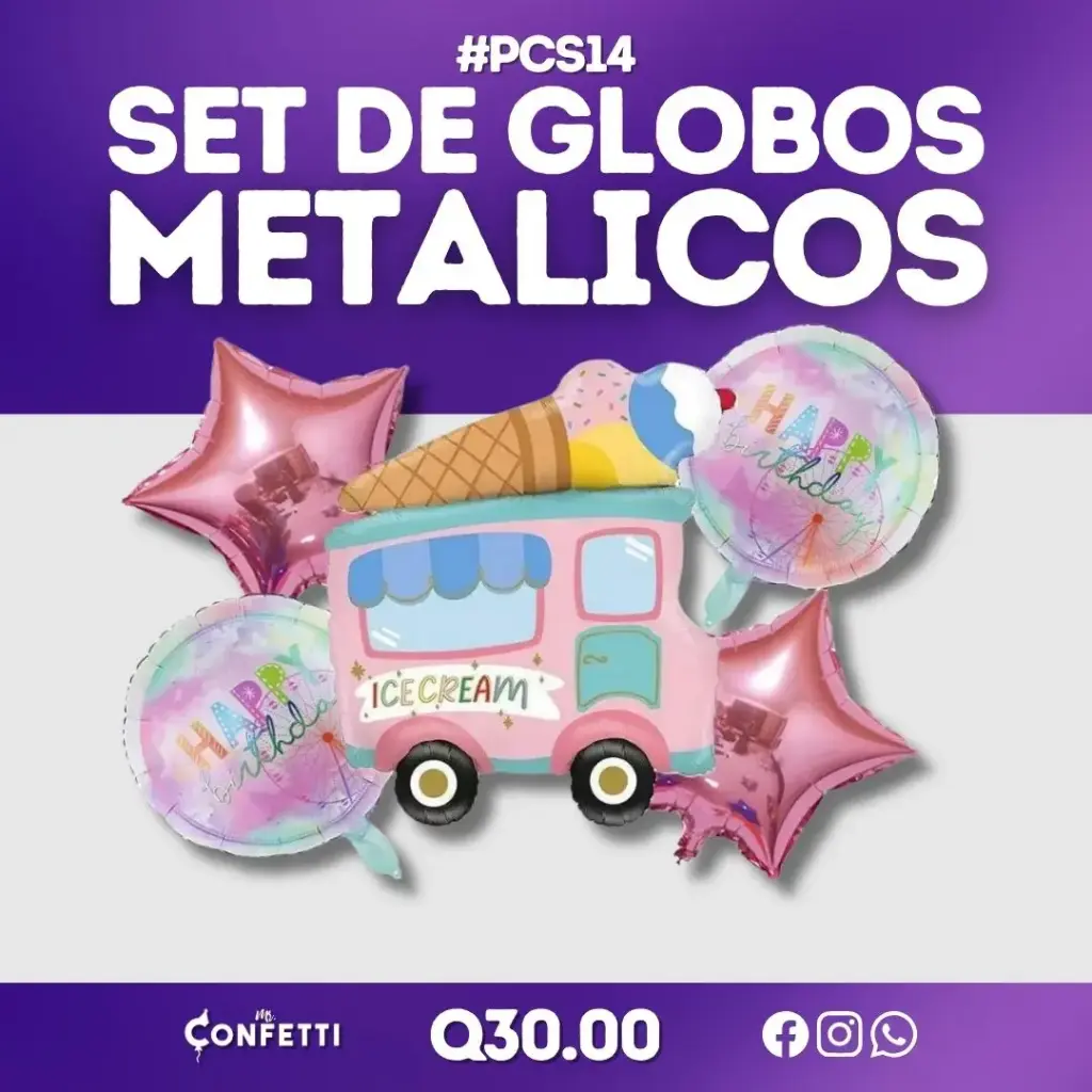 Set de 5 PCS Camión de Helados #PCS14