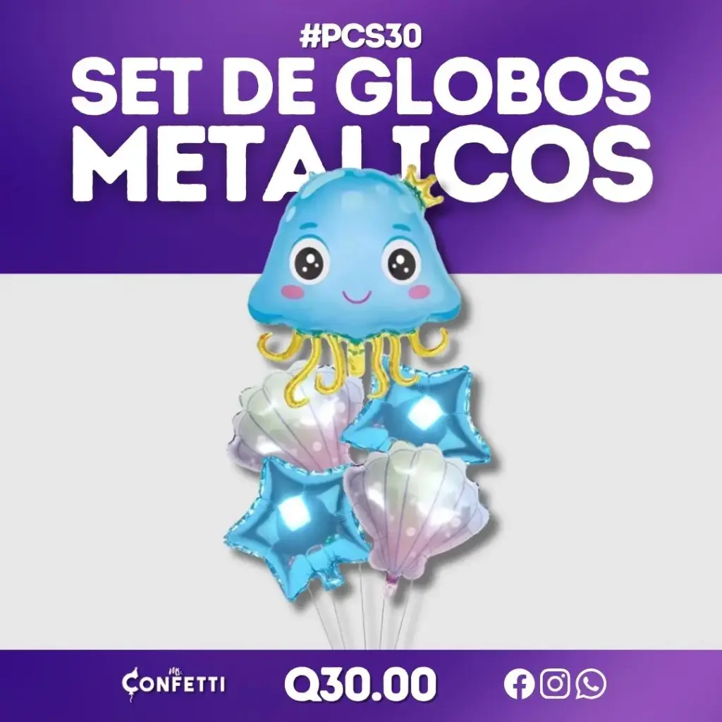 Set de 5 PCS Medusa Celeste #PCS30