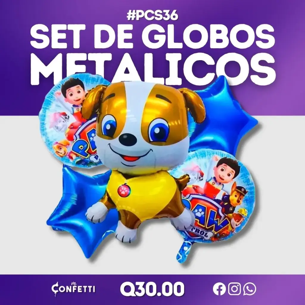 Set de 5 PCS Rubble Paw Patrol #PCS36