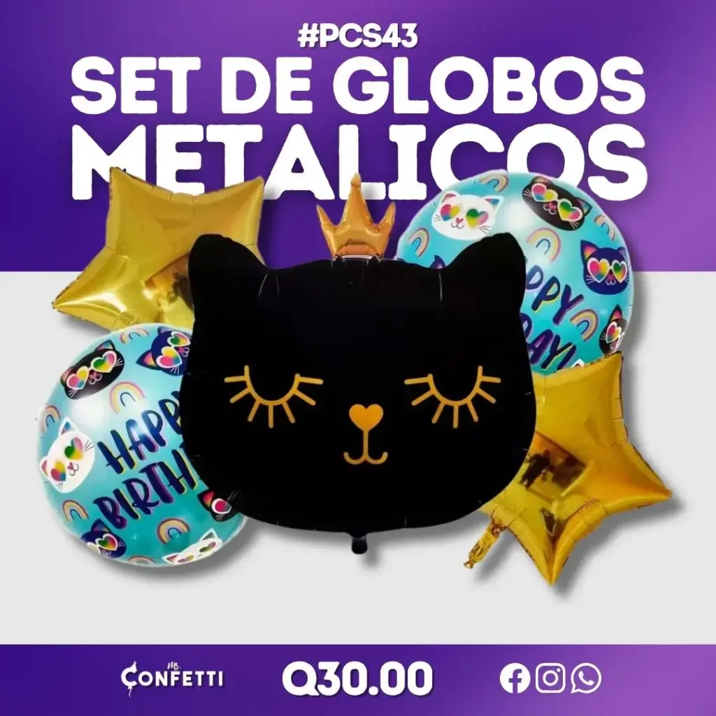 Set de 5 PCS Gatito Negro #PCS43
