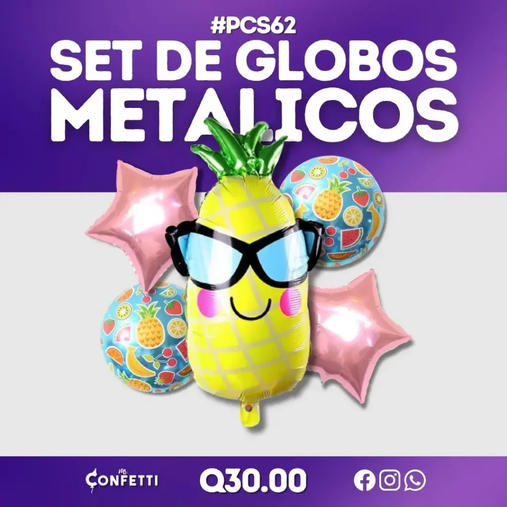 Set de 5 PCS Piña con Gafas #PCS62