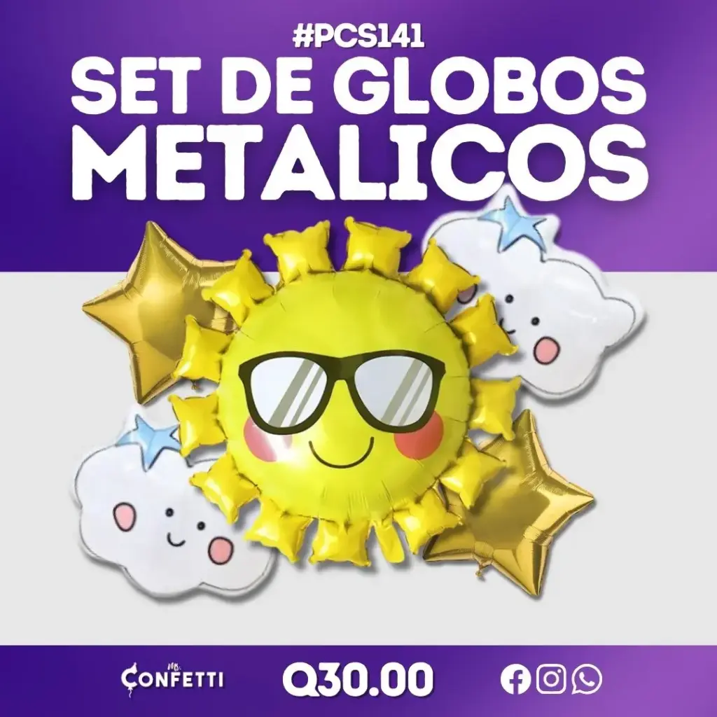 Set de 5PCS Sol con Gafas #PCS141