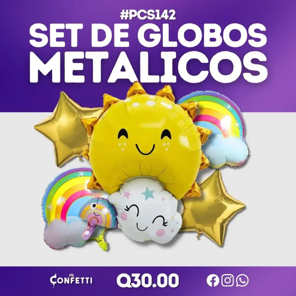 Set de 5PCS Sol con nubes #PCS142