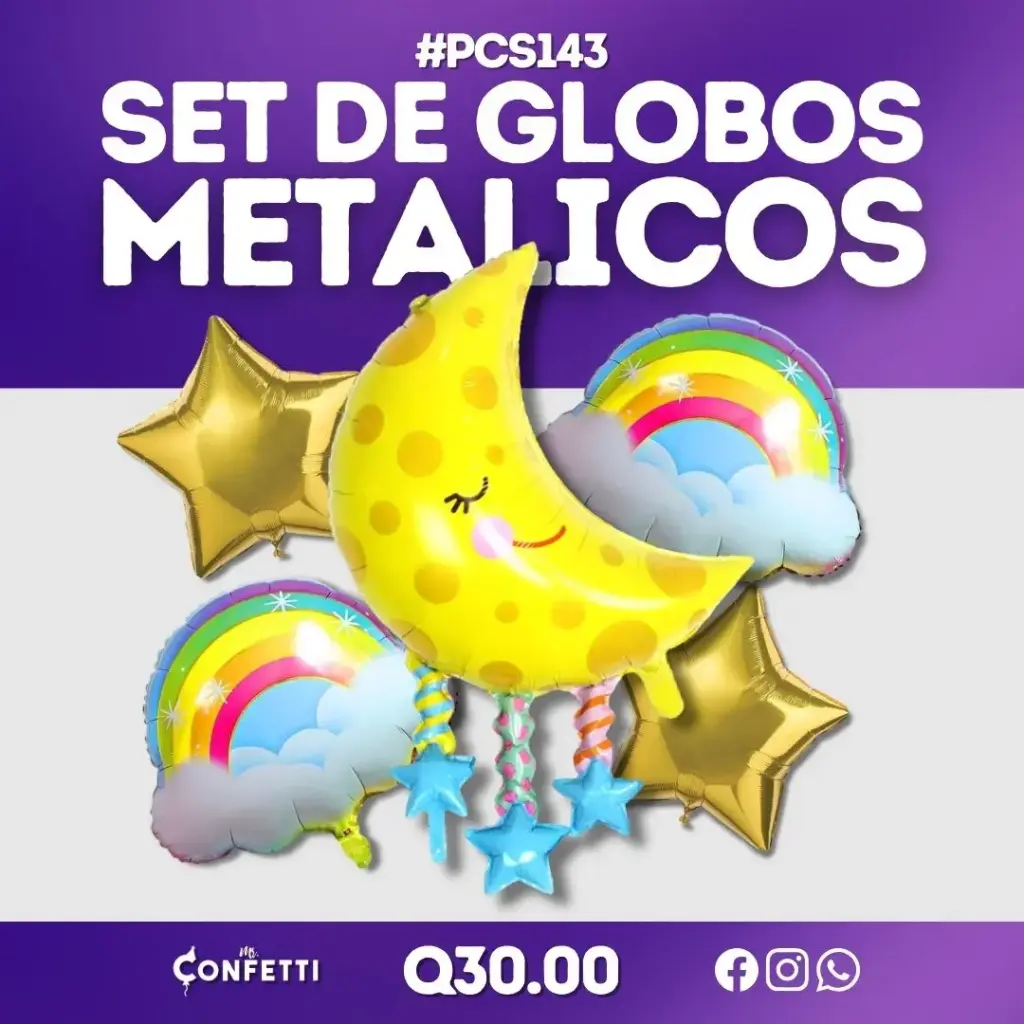 Set de 5PCS Luna con estrellas #PCS143