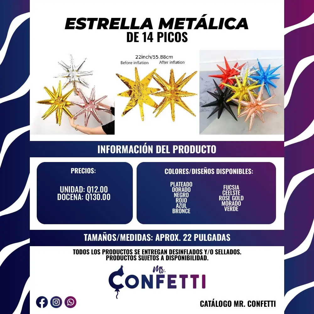 Metálicos de Estrella de 14 picos