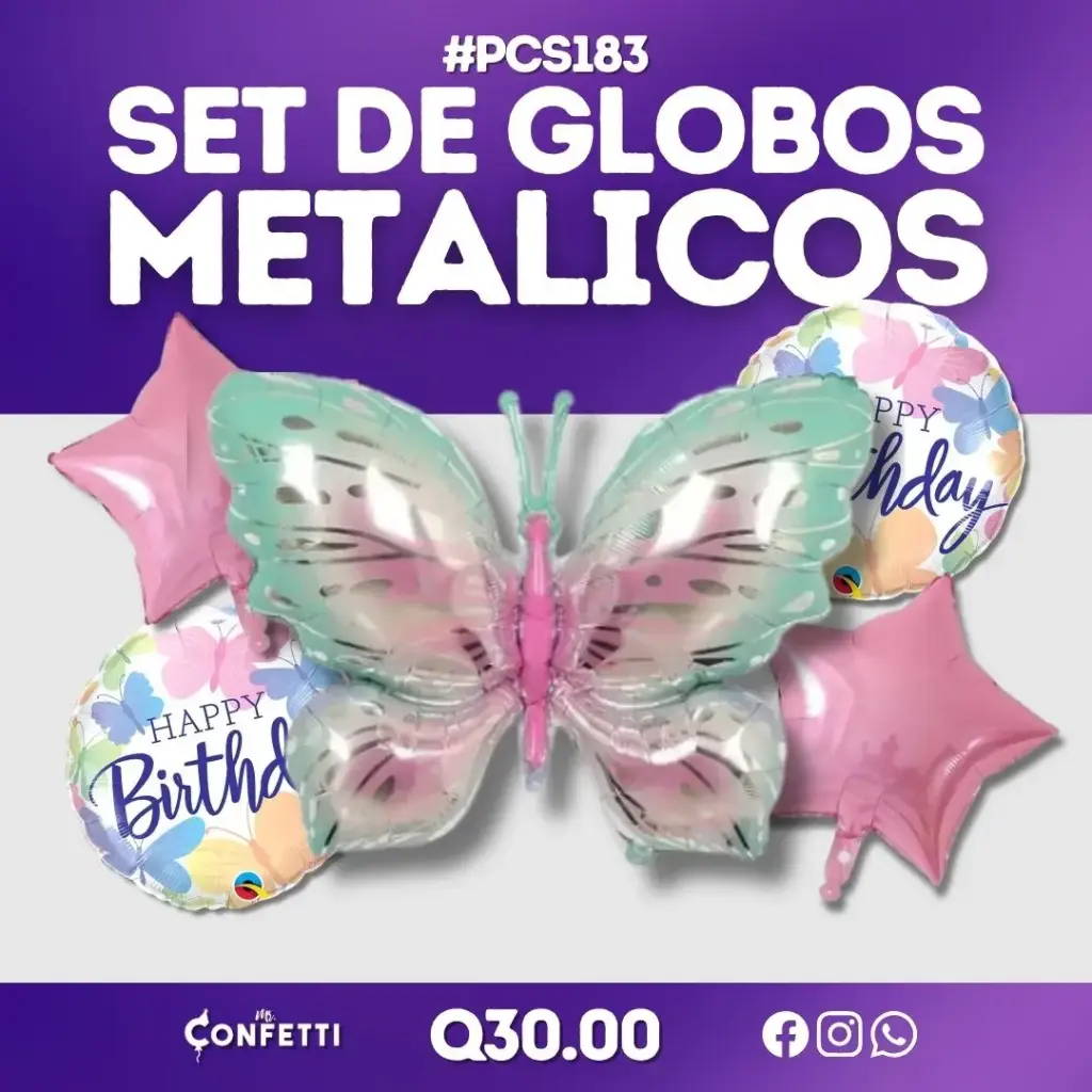 Set de 5PCS Mariposa degradada #PCS183
