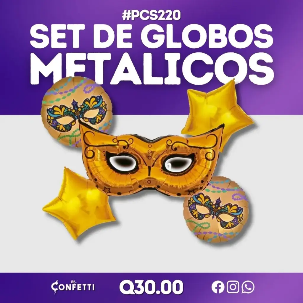 Set de 5PCS Antifaz Carnaval #PCS220