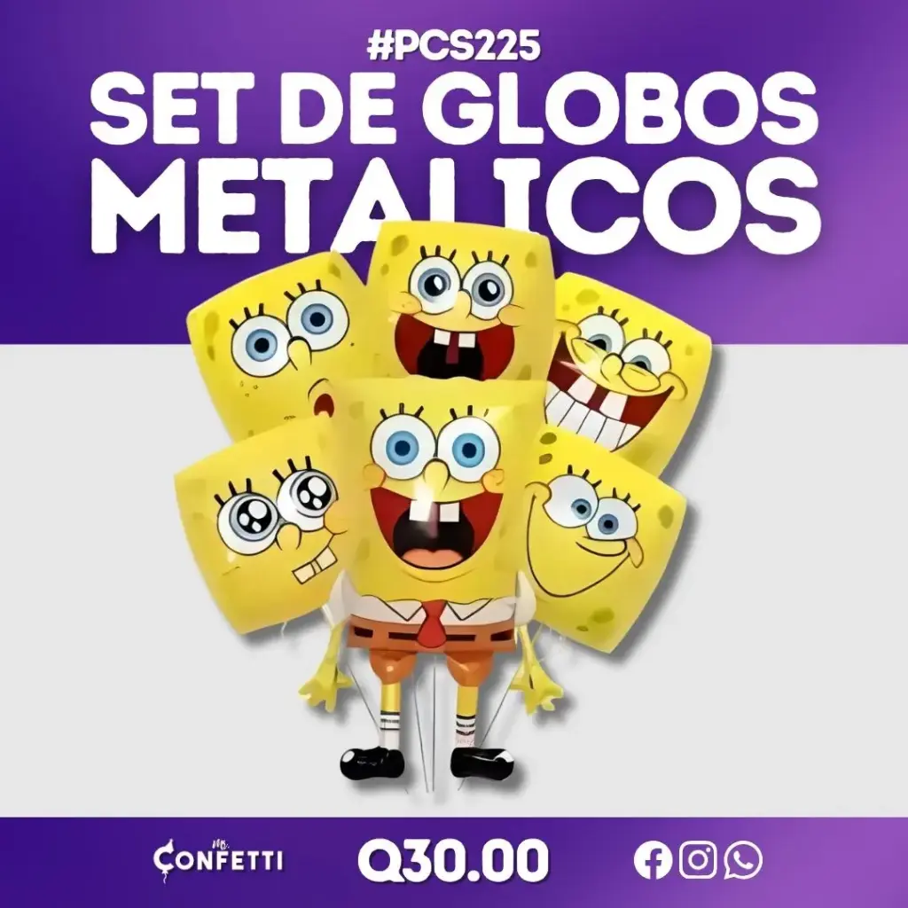 Set de 5PCS Bob Esponja #PCS225