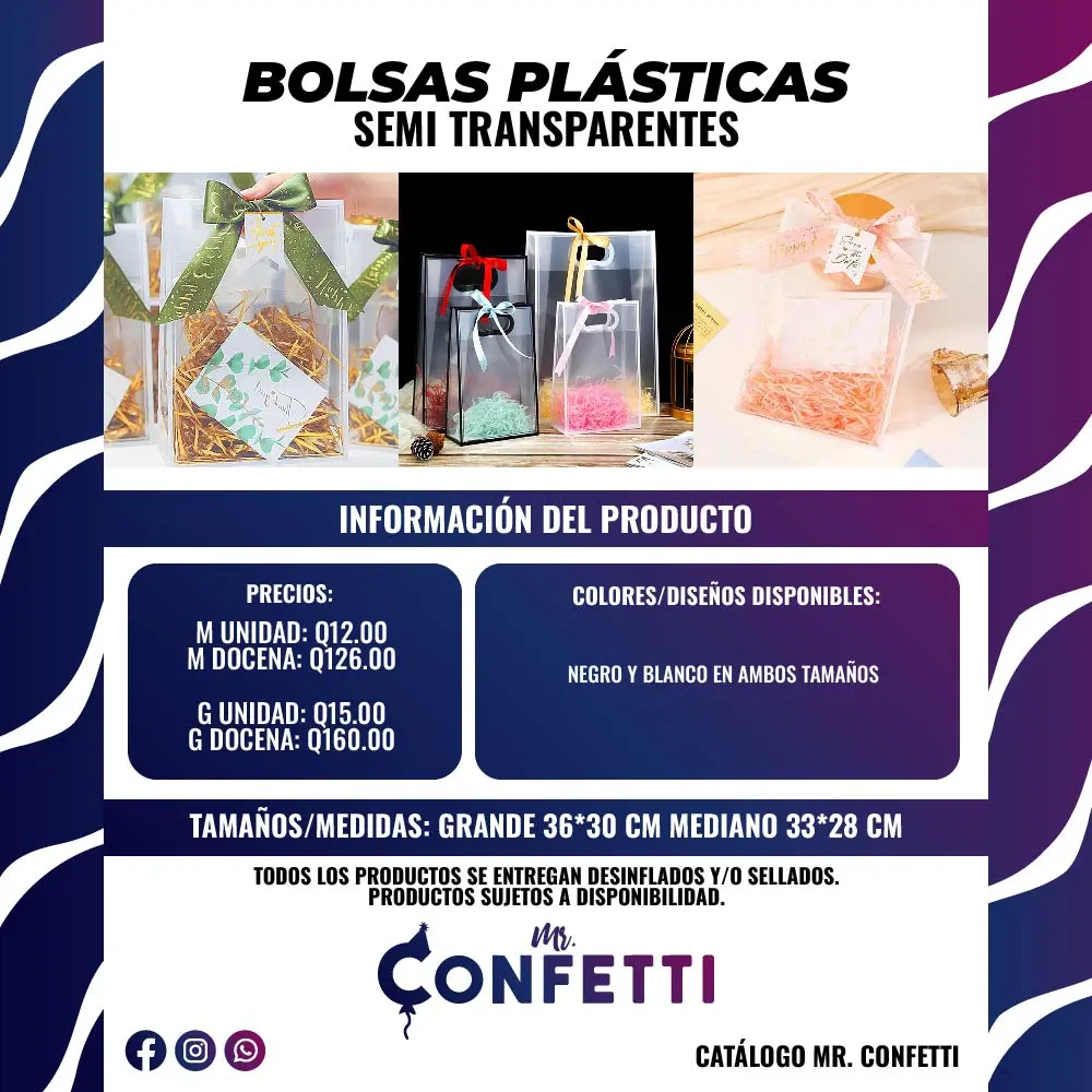 Bolsas Plásticas Semi transparentes