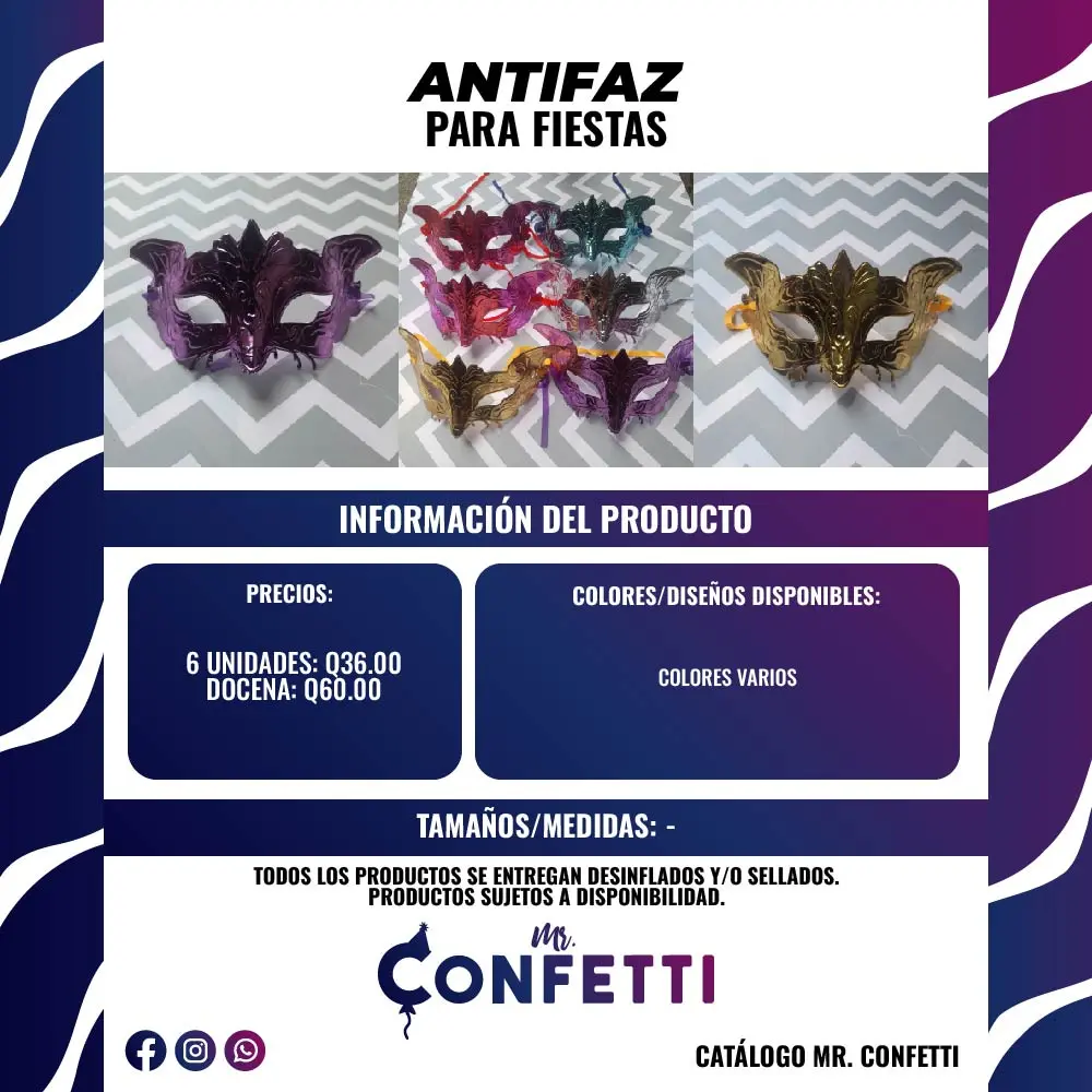 Antifaz para Fiestas
