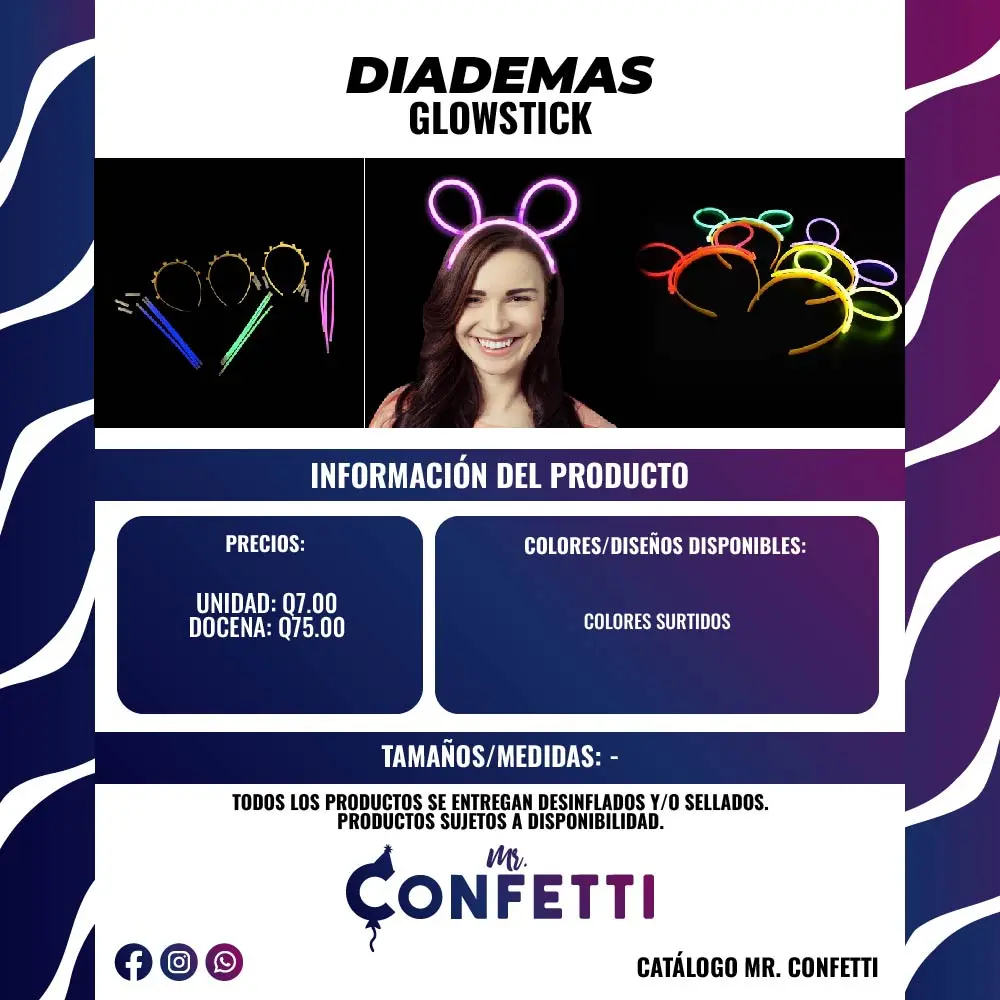 Diademas Glowstick Neón