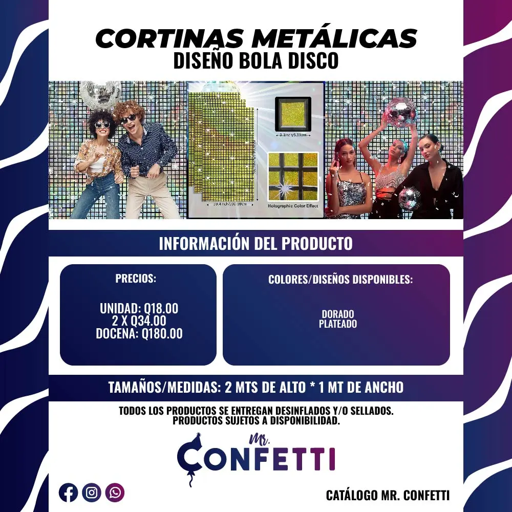 Cortinas diseño Bola Disco