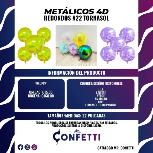 Metálicos 4D Redondos #22 Tornasol