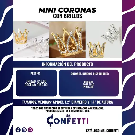 Mini Coronas con brillos