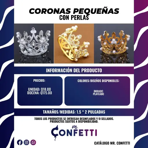 Coronas Pequeñas con perlas