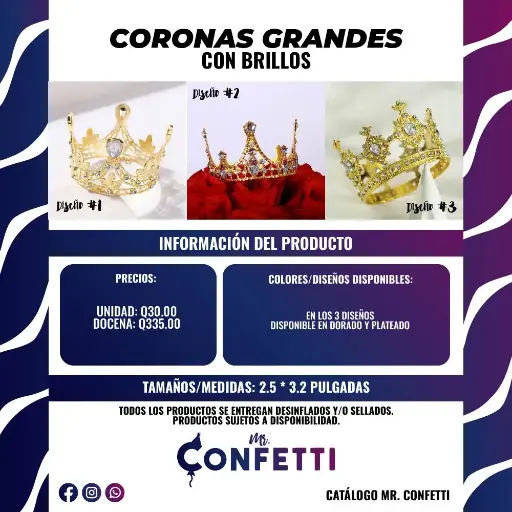 Coronas Grandes con brillos