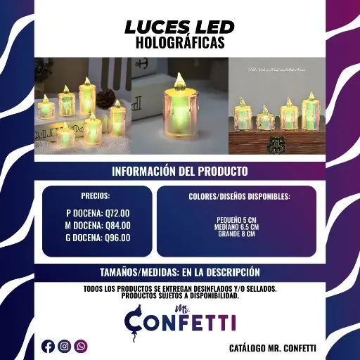 Velas Led Holográficas