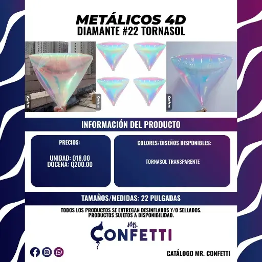 Metálicos 4D Diamante #22 Tornasol
