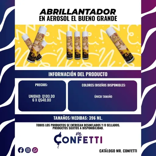 Abrillantador en aerosol EL BUENO 396ML
