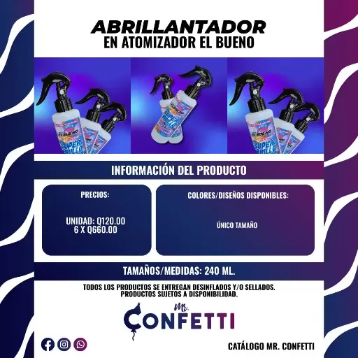 Abrillantador en atomizador EL BUENO 240ML