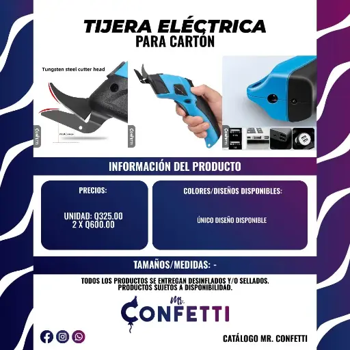 Tijera Eléctrica para Cartón