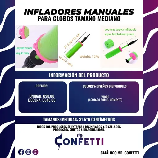 Inflador Manual Mediano