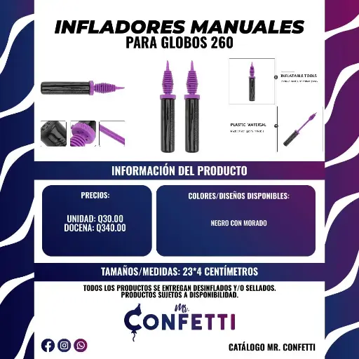 Inflador Manual para globos 260