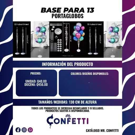 Base de 13 Portaglobos