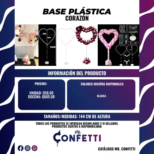 Base Plástica de Corazón
