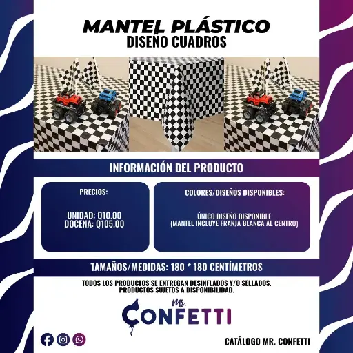 Mantel Plástico Carreras